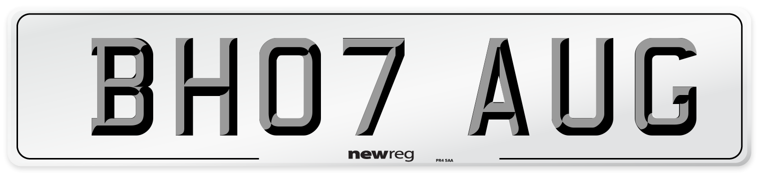 BH07 AUG Number Plate from New Reg
